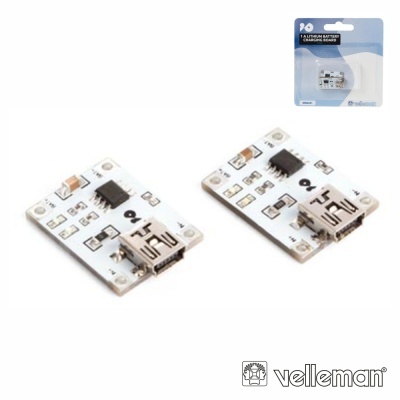 MÓDULO CARREGADOR DE BATERIAS DE LÍTIO 1A VELLEMAN
