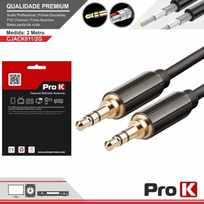 CABO JACK 3.5MM MACHO  JACK 3.5MM MACHO 2M ST PROK