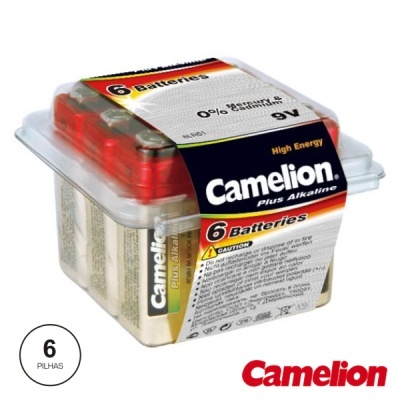 PILHA ALCALINA 9V6LR61 6X BLISTER CAMELION