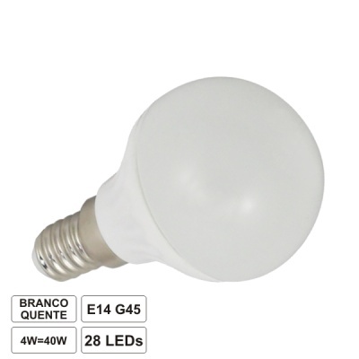 LÂMPADA E14 4W 230V 11 LEDS GLOBO BRANCO QUENTE