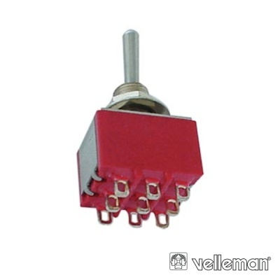 COMUTADOR ALAVANCA 3PDT VERTICAL ON-ON PAINEL