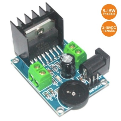 KIT MÓDULO AMPLIFICADOR 2 CANAIS 5-15W 3-18V