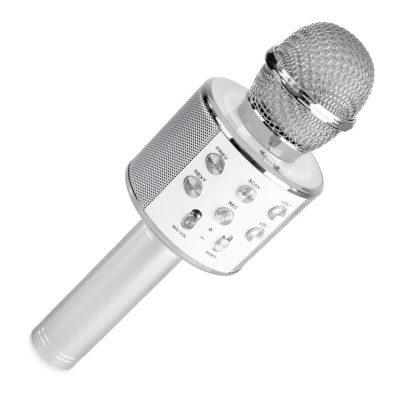 Microfone S Fios C Coluna Bluetooth Cinza