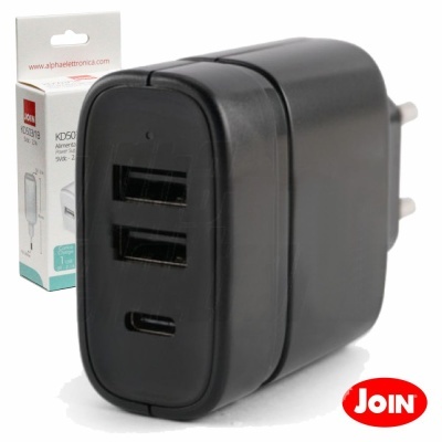 ALIMENTADOR COMPACTO COMUTADO 2 USB 5V 1 USB C 3A MAX