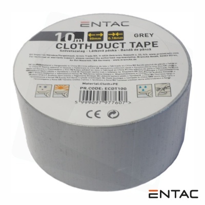 Fita Adesiva de Tela Profissional 50mm x 10m Cinzenta ENTAC