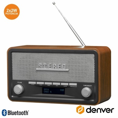 RÁDIO AMFMBLUETOOTH MP3AUX VINTAGE DENVER