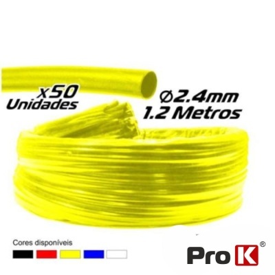 TUBO MANGA TERMORETRÁCTIL 2.4MM 1.2M 50X AMARELO PROK