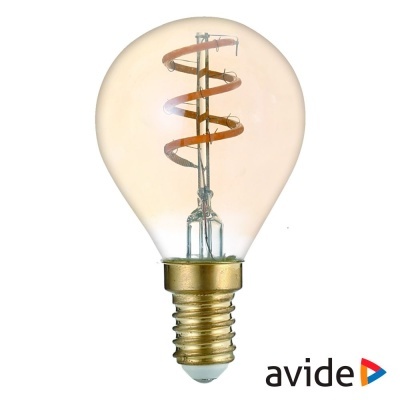 Lâmpada decorativa com filamento espiral e base dourada