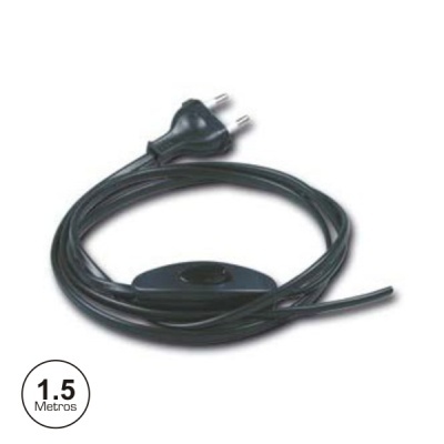 CABO DE ALIMENTAÇÃO COM INTERRUPTOR 2M PRETO