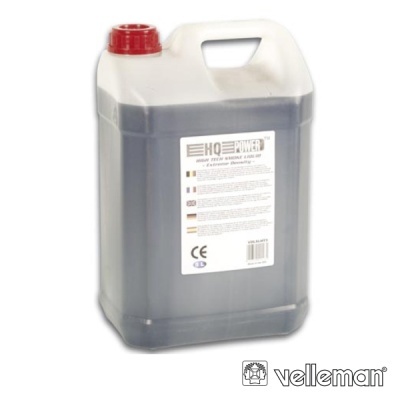 Recipiente de plástico cinza escuro com tampa vermelha e rótulo HQ POWER