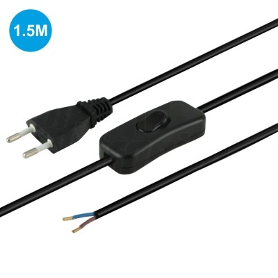 INTERRUPTOR PASSAGEM BIPOLAR C CABO 2M +FICHA PRETO EDH