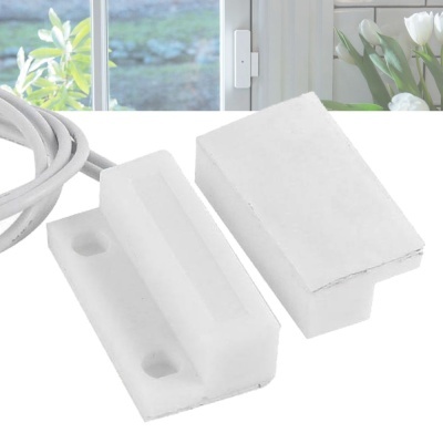 Sensor magnético de segurança branco para portas em superfície branca