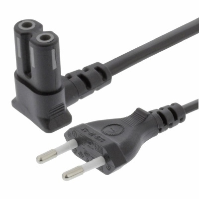 CABO ALIMENTAÇÃO AC PLANO ÂNGULAR  TIPO 8 IEC C7 ÂNGULAR 2M