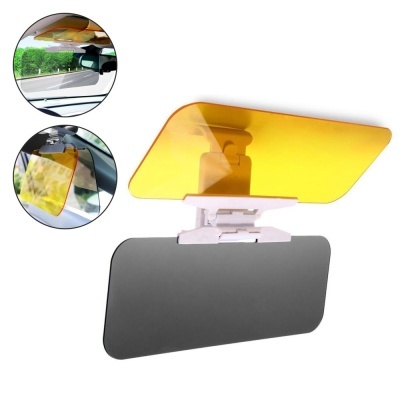 Filtro solar para para-sol de carro amarelo e cinza com suporte branco