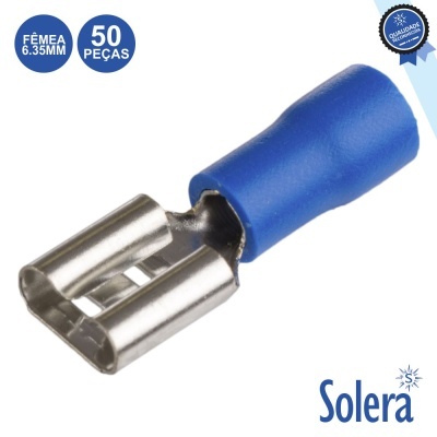 Terminais eléctricos femininos azuis com parte metálica prateada