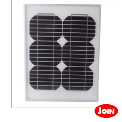 Painel solar pequeno com seis células solares pretas em moldura branca