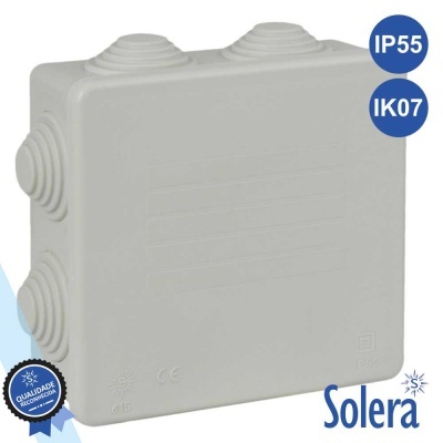 CAIXA DE PASSAGEM ESTANQUE C 7 CONES 100x100x45MM SOLERA