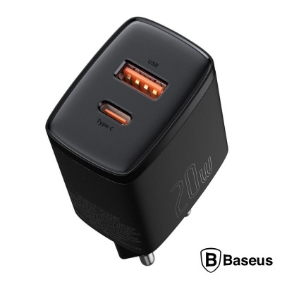 Alimentador Comutado USB-AUSB-C PD 3.0 20W Preto BASEUS