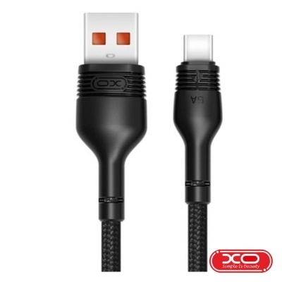 Cabo USB-A 2.0 Macho  USB-C Fast Charge 5A 1M Preto XO