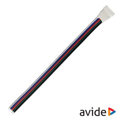 Cabo elétrico com quatro fios coloridos e conector branco
