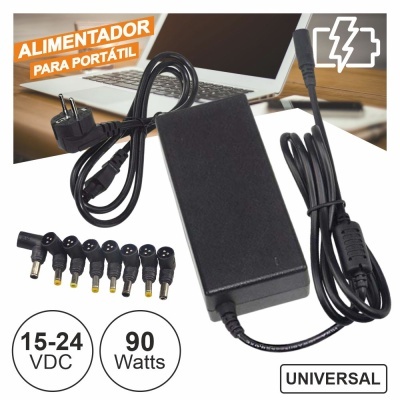 Alimentador Universal P Portátil 15-24V 90W 8 Fichas