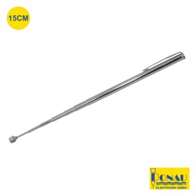 Antena telescópica metálica prateada de 15 cm