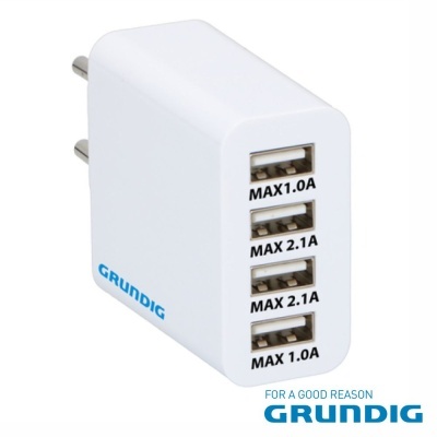 Alimentador Comutado 4 USB  22.5W Branco GRUNDIG