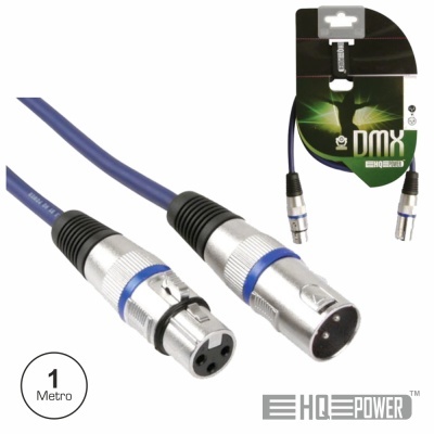 CABO DMX XLR 3P MACHO  XLR 3P FÊMEA 1M HQ POWER