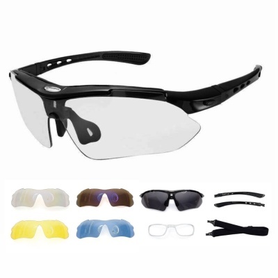 Óculos desportivos com lentes intercambiáveis coloridas e acessórios