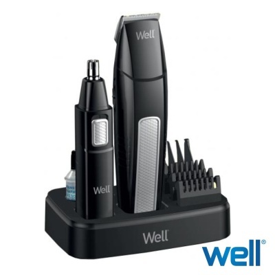 Conjunto Máquina Barbear, Pente e Depilador Nasal WELL