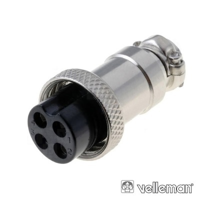 FICHA MICROFONE 4P FÊMEA DE EXTENSÃO VELLEMAN