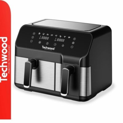 Frigideira dupla preta e inox Techwood com Painel digital