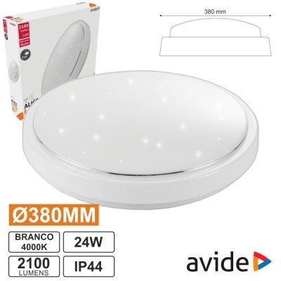 Painel LED Redondo Aplique 24W 380mm 4000k 2100lm AVIDE