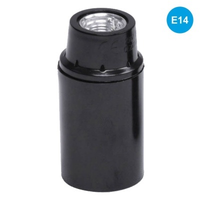 CASQUILHO P LÂMPADA E14 PRETO