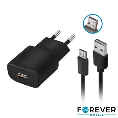ALIMENTADOR COMUTADO + CABO MICRO USB TIPO 2A FOREVER