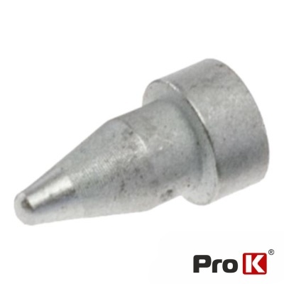 Peça metálica cónica cinzenta com base circular e logótipo Pro K