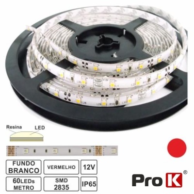 FITA 300 LEDS 2835 IMPERMEÁVEL VERMELHO 12V 5M PROK