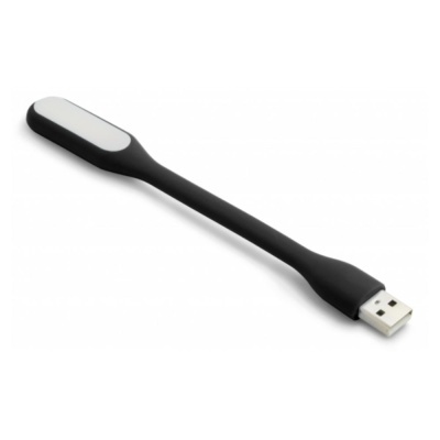 Cabo USB flexível preto com iluminação LED branca