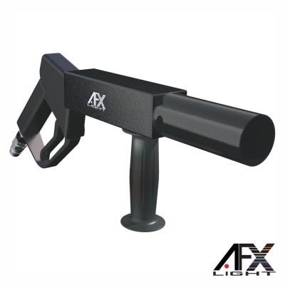 Arma de luz preta com detalhes ergonómicos e logótipo AFX LIGHT