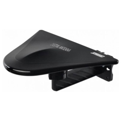 Antena digital externa preta triangular com base para fixação