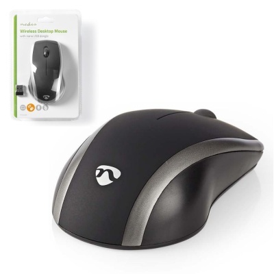 rato wireless preto com detalhes cinzentos e embalagem branca e verde