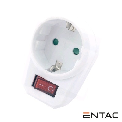 Tomada Elétrica c 1 Saída Interruptor Branco ENTAC