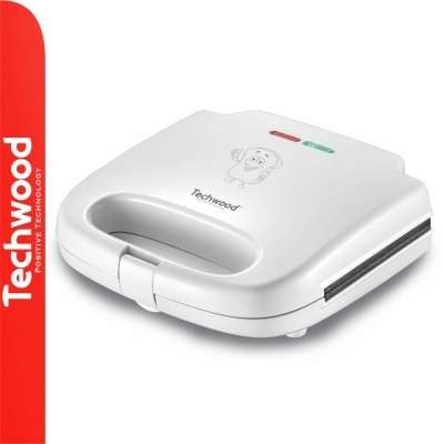 Sanduicheira Techwood branca com alça integrada e indicadores luminosos