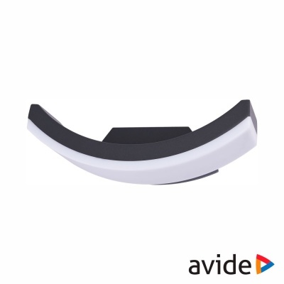 Aplica de parede LED curva preta e branca da AVIDE