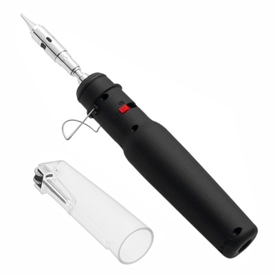 Isqueiro de solda preto com tampa transparente