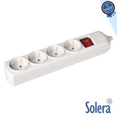 TOMADA ELÉTRICA C 4 SAÍDAS SCHUKO INTERRUPTOR SOLERA
