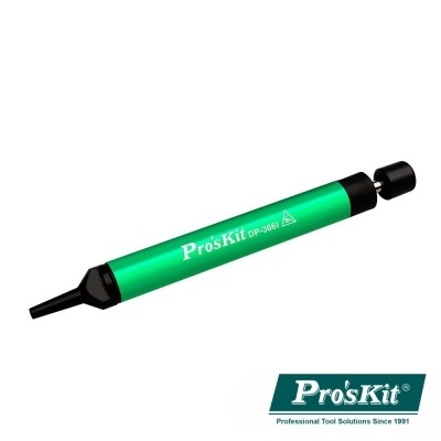 Ferramenta de sucção Pro'sKit verde e preta com texto