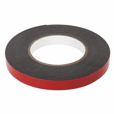 Fita Adesiva Dupla Face de Espuma Preta 15mm 10m