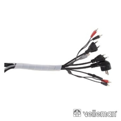 PROTECTOR DE CABO ESPIRAL BRANCO TRANSP. 10M Ø 15MM VELLEMAN