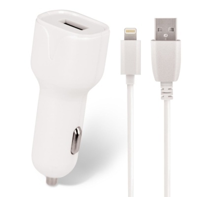 Adaptador Ficha Isqueiro 1 USB-A 5V 2.4A C Cabo Lightning
